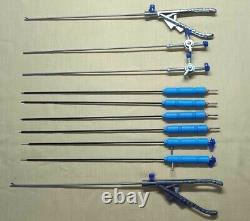 10pc Laparoscopic Surgery Set 3mmx330mm Gynecology Reusable Surgical Instruments