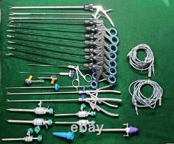 24pc Laparoscopic Surgery Set 5mmx330mm Endoscopy Reusable Surgical Instruments