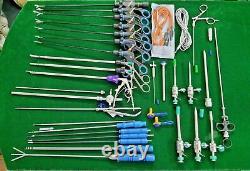 34pc Laparoscopic Surgery Set 5x330mm Laparoscopy Endoscopy Surgical Instruments
