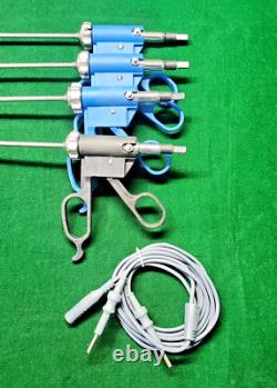 4pc Laparoscopic Bissinger Bipolar Maryland/ Fenestrated 5mm with Cable Reusable