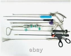 Addler Laparoscopic Basic Surgery Set Endoscopy Instruments 9pcs