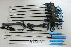 Laparoscopic Bipolar Grasper Fan Retractor L Hook Surgical Instruments Set 12Pc