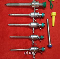 Laparoscopic Surgery Trocar Cannula Set With Reducer 10-5mm SS Best Quality-9pc